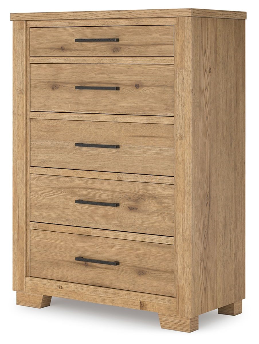 Galliden - Light Brown - Five Drawer Chest - Image 3
