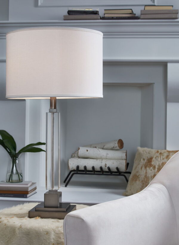 Deccalen - Clear / Silver Finish - Crystal Table Lamp - Image 2