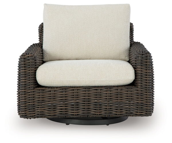 Kimora - Beige / Dark Brown - Swivel Glider Lounge With Cushion - Image 3