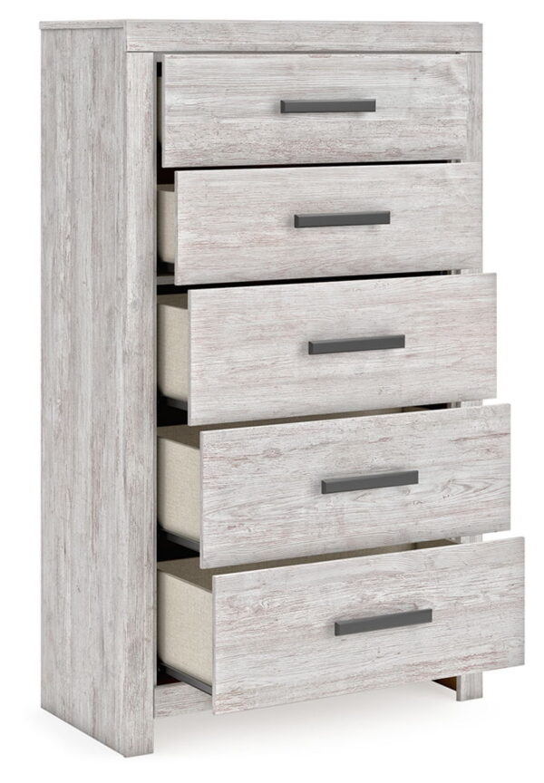 Cayboni - Whitewash - Five Drawer Chest - Image 4