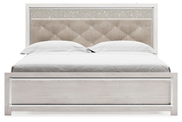 Altyra - White - King Panel Bed With Upholstered Headboard - Image 4