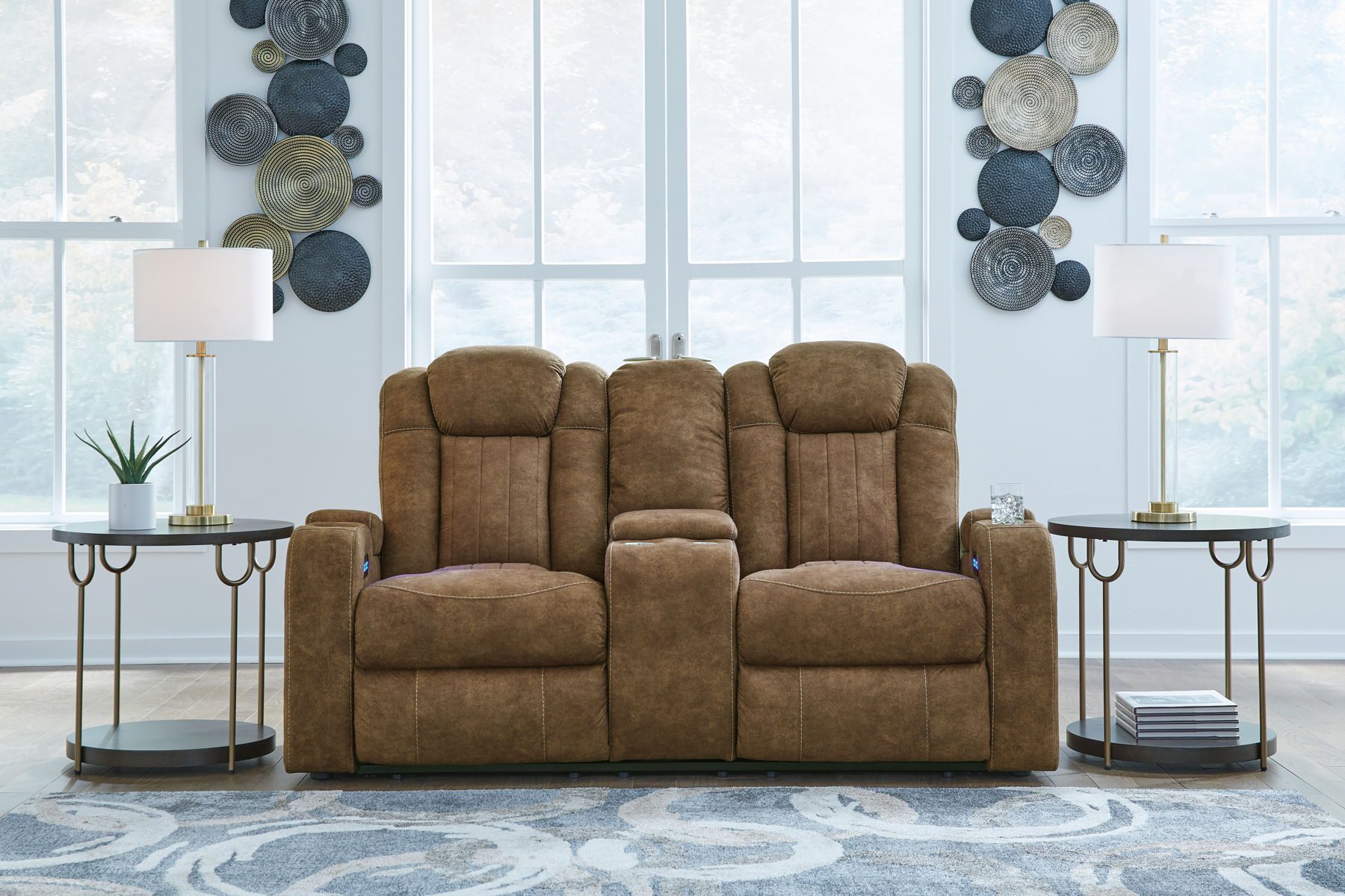 Wolfridge - Brindle - Power Reclining Loveseat With Console /Adj Hdrst - Image 2