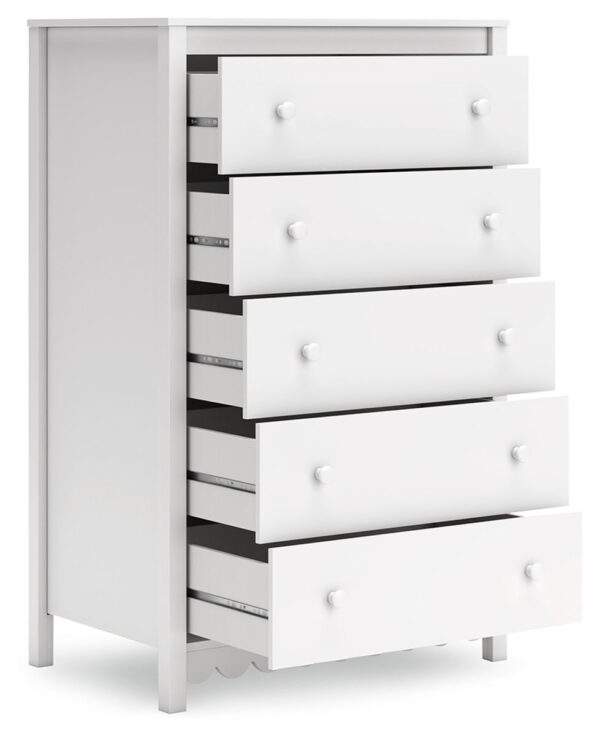 Hallityn - White - Five Drawer Chest - Image 4