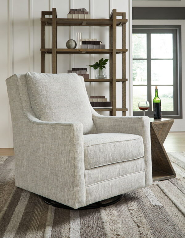 Kambria - Fog - Swivel Glider Accent Chair - Image 3