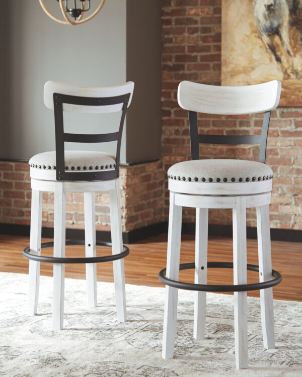 Valebeck - Tall Upholstered Swivel Barstool - Image 8