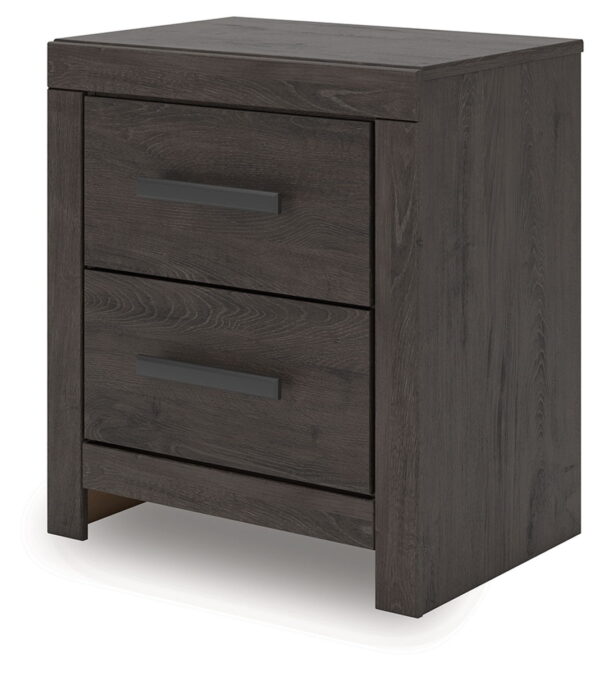 Prendonea - Charcoal - Two Drawer Night Stand - Image 3