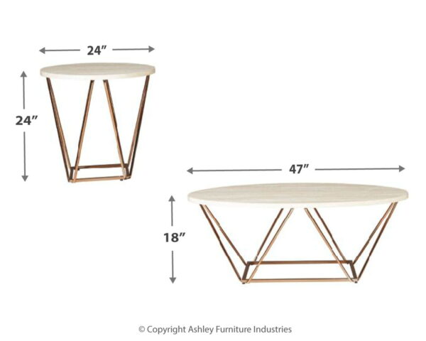 Tarica - White / Metallic - Occasional Table Set (Set of 3) - Image 3