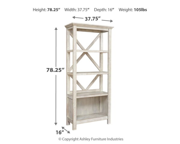 Carynhurst - Whitewash - Large Bookcase - Image 3