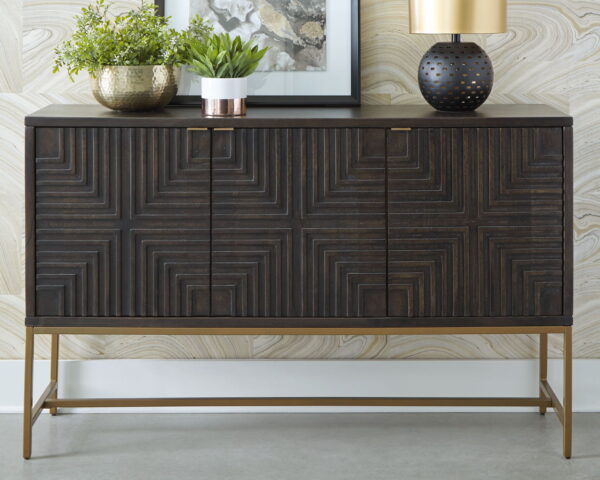 Elinmore - Brown / Gold Finish - Accent Cabinet - Image 2