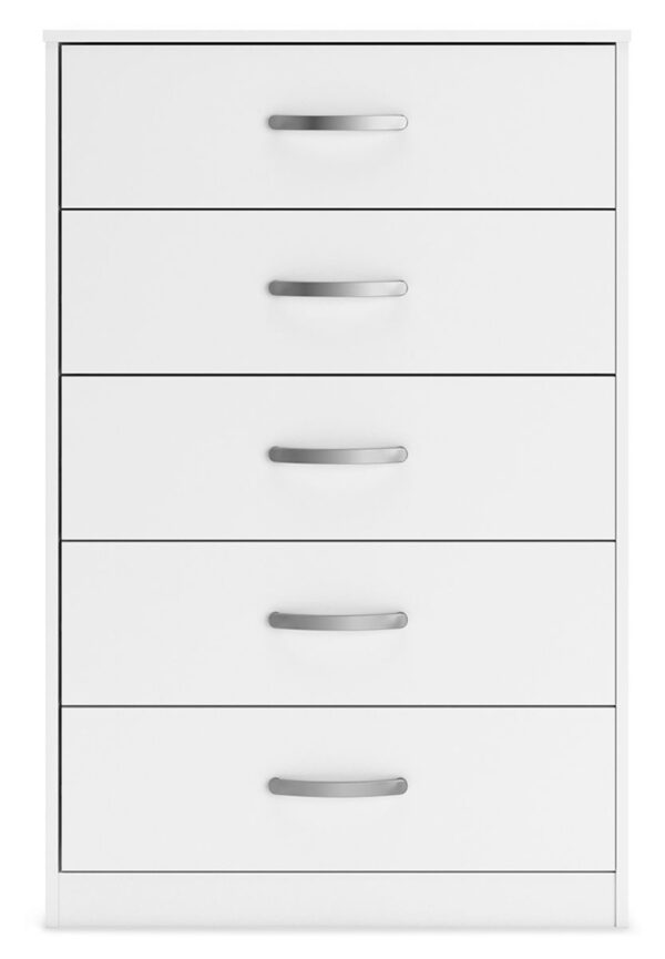 Flannia - White - Five Drawer Chest - 46" Height - Image 3