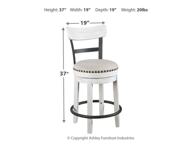 Valebeck - Full Back Swivel Stool - Image 8