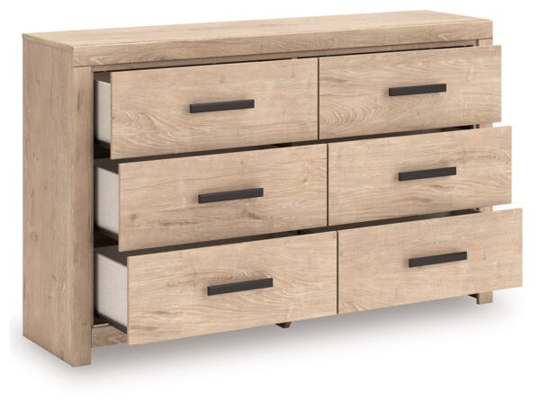 Sanginlane - Tan - Six Drawer Dresser - Image 2