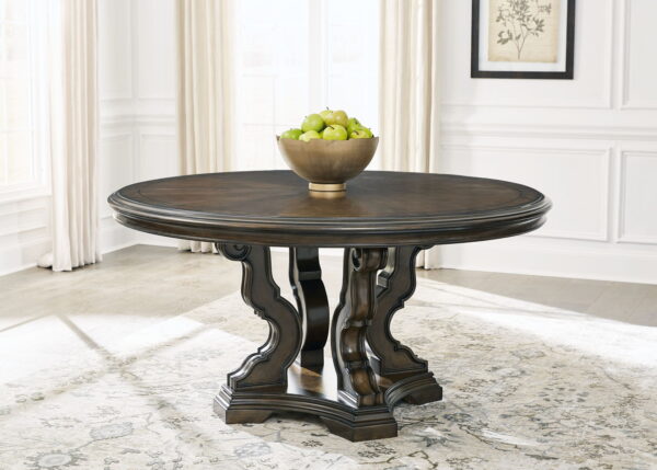Maylee - Dark Brown - Dining Table - Image 4
