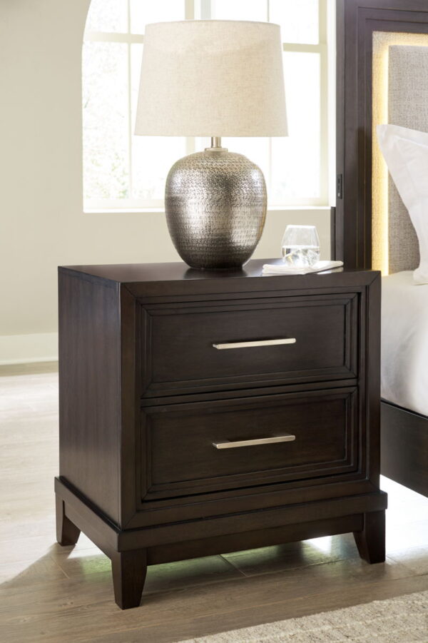Neymorton - Dark Grayish Brown - Two Drawer Night Stand - Image 2
