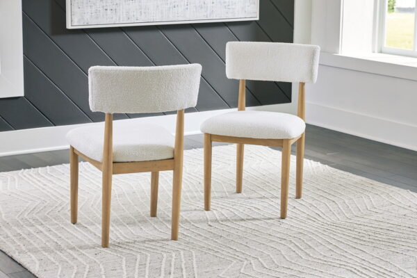 Sawdyn - White / Light Brown - Dining Upholstered Side Chair (Set of 2) - Image 3