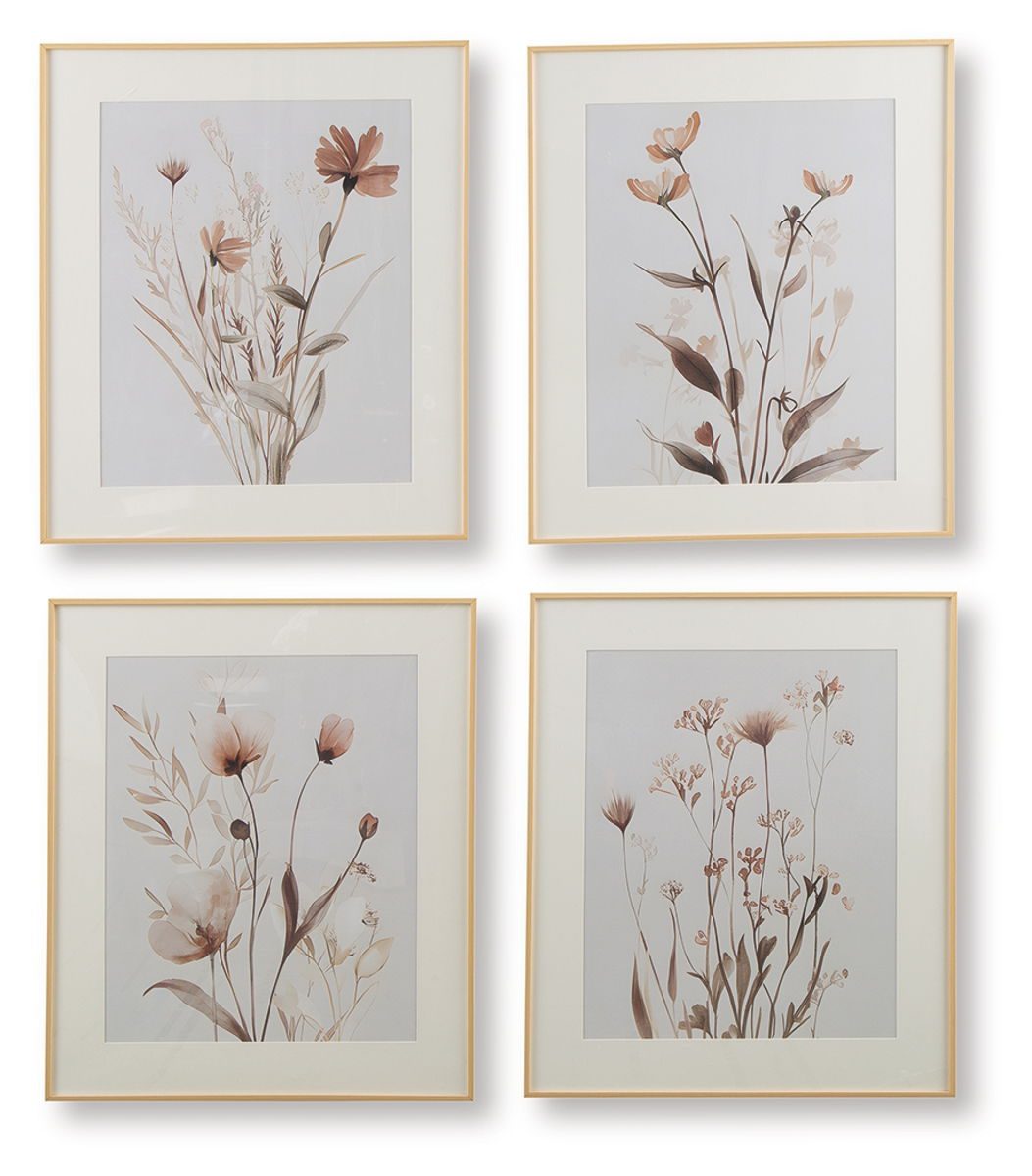 Chettings - Beige / Gray / Blush - Wall Art Set (Set of 4)