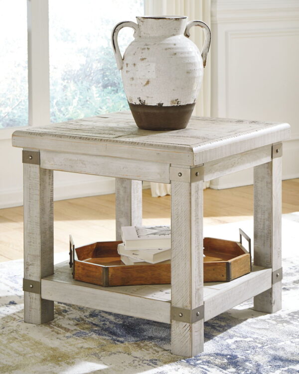 Carynhurst - White Wash Gray - Rectangular End Table - Image 4