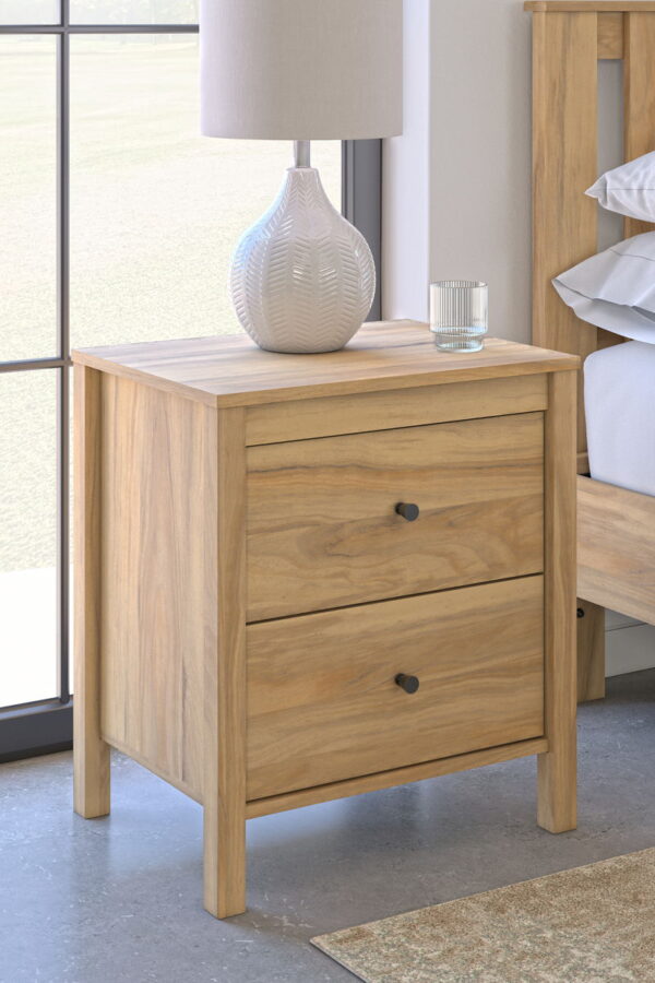 Bermacy - Light Brown - Two Drawer Night Stand - Image 3