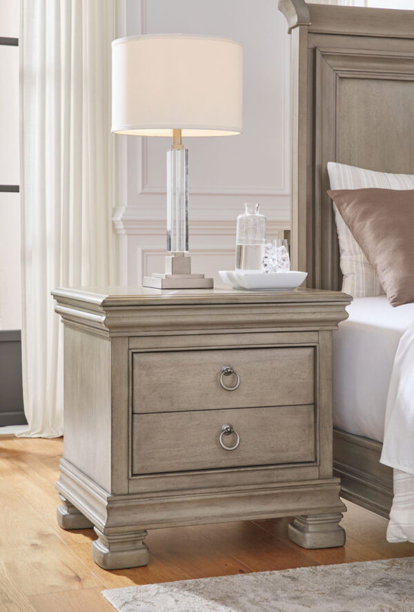 Lexorne - Gray - Three Drawer Night Stand - Image 2