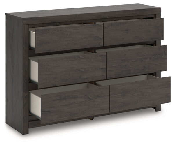 Fraluna - Charcoal - Six Drawer Dresser - Image 3