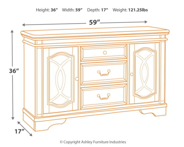 Realyn - Chipped White - Dining Room Server - Image 2