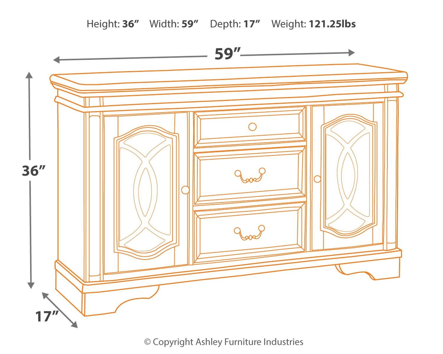 Realyn - Chipped White - Dining Room Server - Image 2