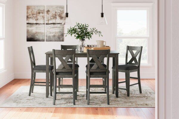 Caitbrook - Gray - Rect Drm Counter Table Set (Set of 7) - Image 4