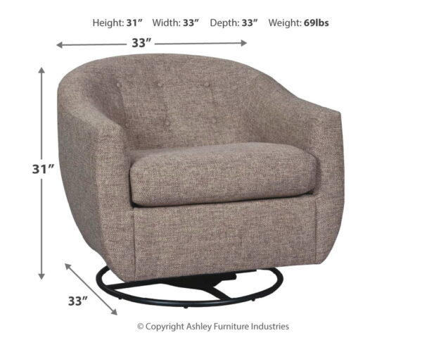 Upshur - Taupe - Swivel Glider Accent Chair - Image 4