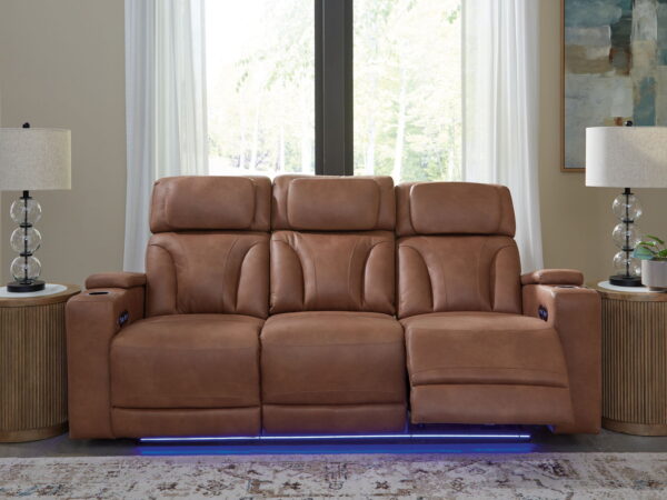 Clean-Slate - Caramel - Power Reclining Sofa / Adj Headrest - Image 3