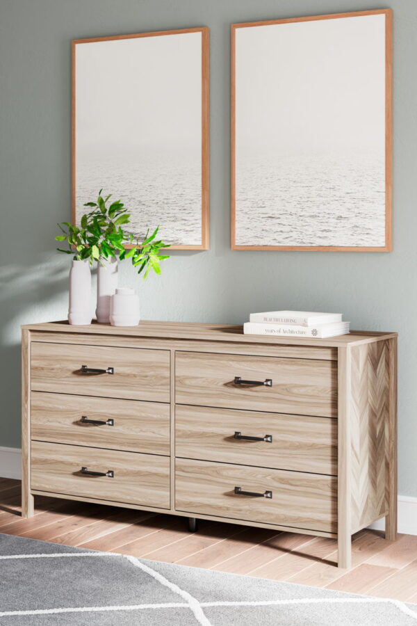 Battelle - Tan - Six Drawer Dresser - Image 3