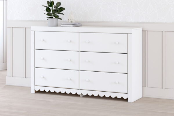 Mollviney - White - Six Drawer Dresser - Image 4
