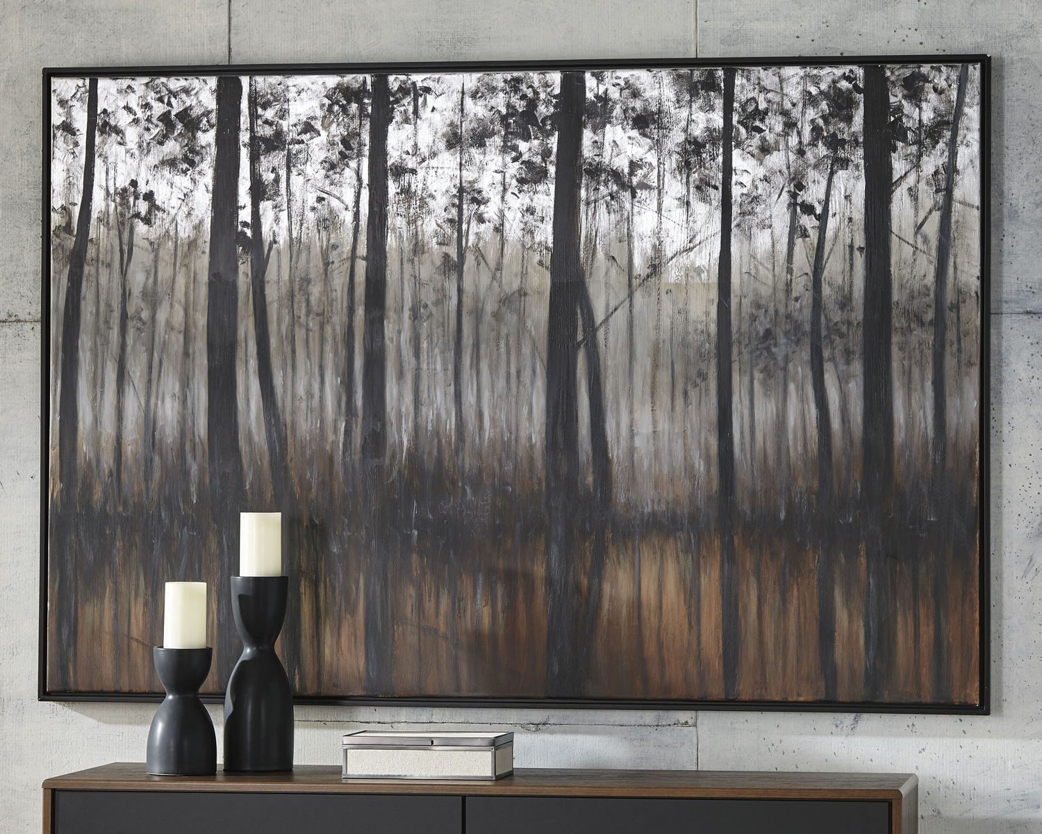Philyra - Black / Orange / Silver - Wall Art - Image 2