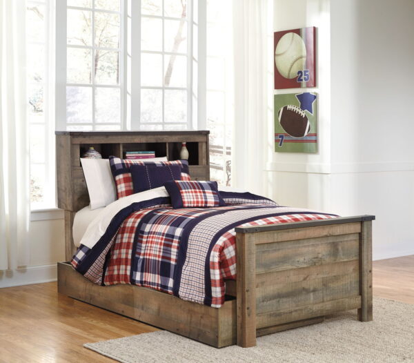 Trinell - Brown - Twin Bookcase Bed With 1 Large Storage Drawer - Image 3
