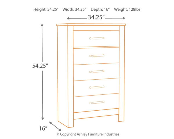Bellaby - Whitewash - Five Drawer Chest - Image 4