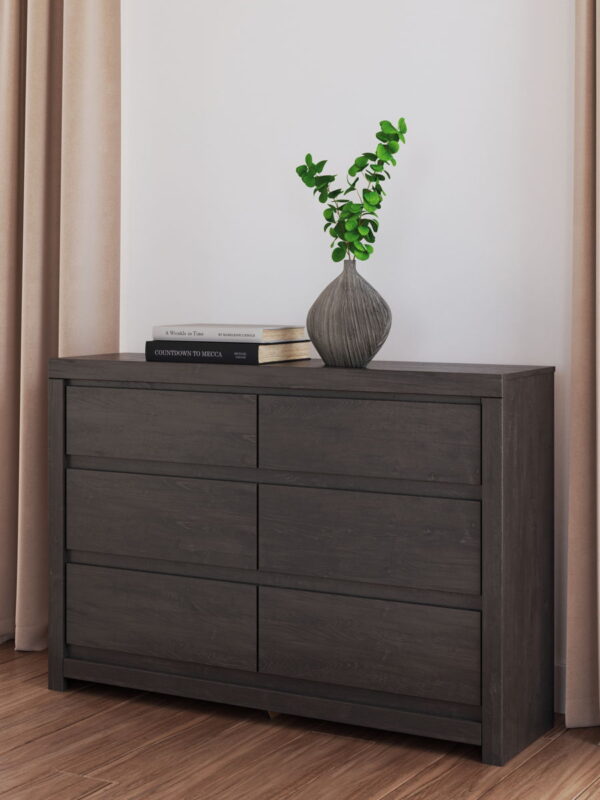 Fraluna - Charcoal - Six Drawer Dresser - Image 4