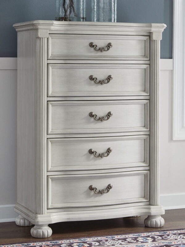 Montelaine - Antique White - Five Drawer Chest - Image 3