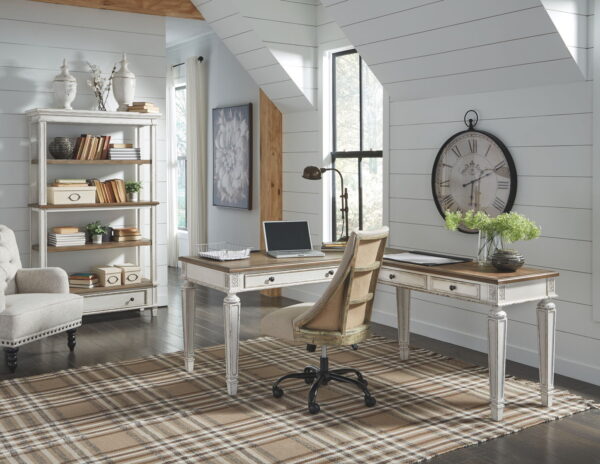 Realyn - White / Brown - Home Office L Shaped Desk - Image 2