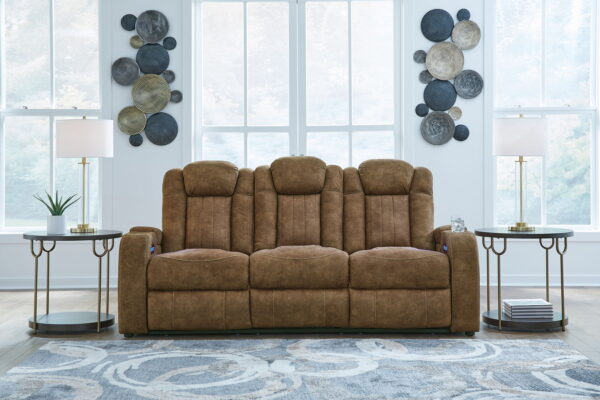 Wolfridge - Brindle - Power Reclining Sofa With Adj Headrest - Image 2