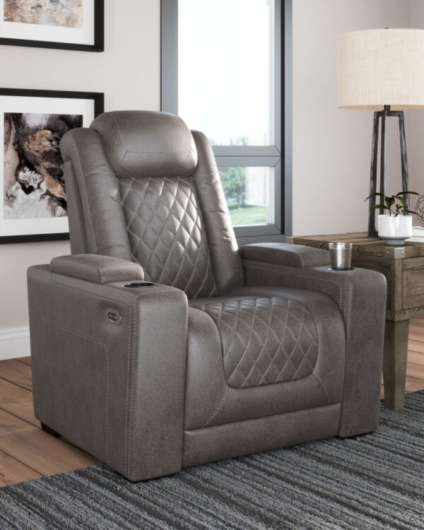 HyllMont - Gray - PWR Recliner/Adj Headrest - Image 4