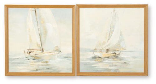 Winbrook - Gray / Tan / Gold Finish - Wall Art Set (Set of 2)