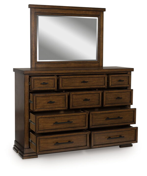 Taffenbrook - Medium Brown - Dresser And Mirror - Image 3