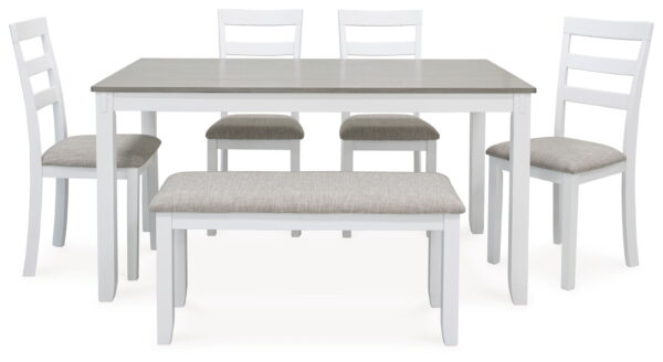 Stonehollow - White / Gray - Rectangular Drm Table Set (Set of 6) - Image 4