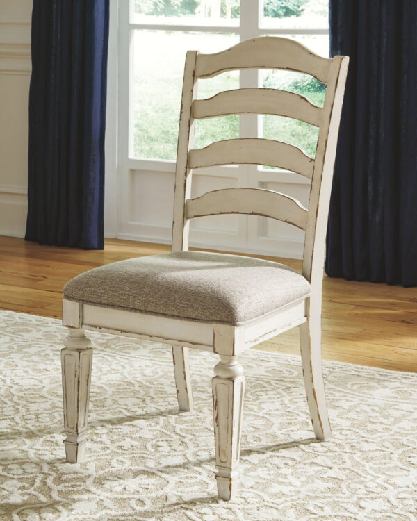 Realyn - Chipped White - Dining UPH Side Chair (Set of 2) - Ladderback - Image 3