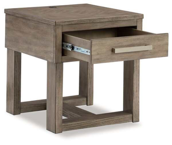 Loyaska - Grayish Brown - Rectangular End Table - Image 2