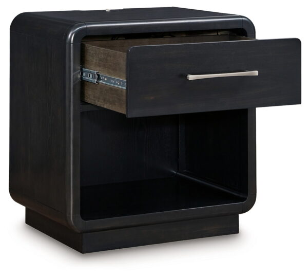 Rowanbeck - Black - One Drawer Night Stand - Image 2