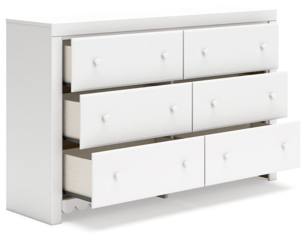 Mollviney - White - Six Drawer Dresser - Image 2