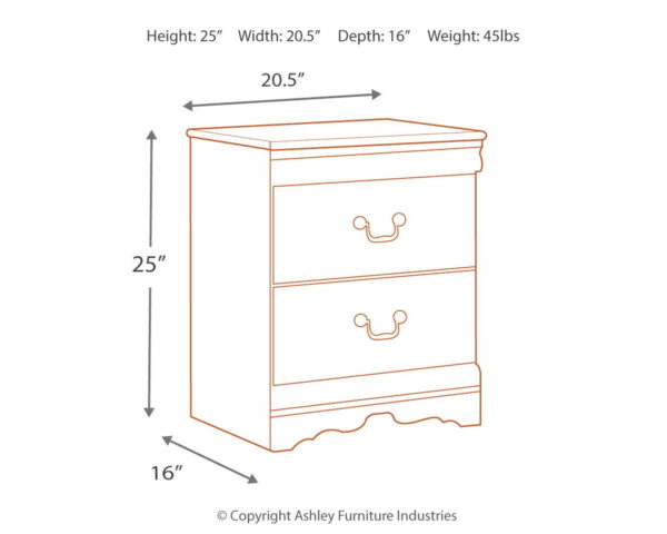 Anarasia - White - Two Drawer Night Stand - Image 3