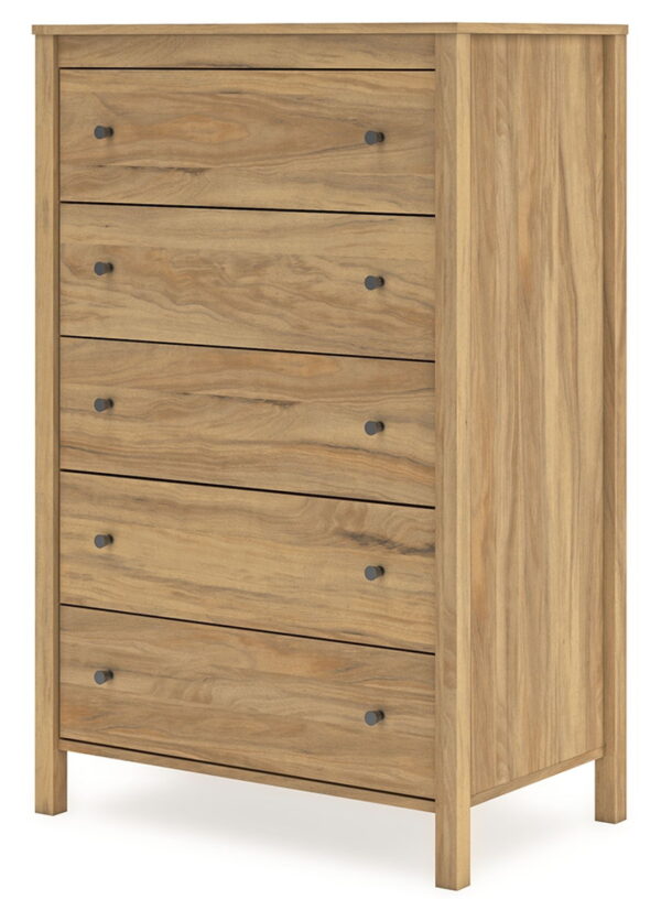 Bermacy - Light Brown - Five Drawer Chest - Image 3