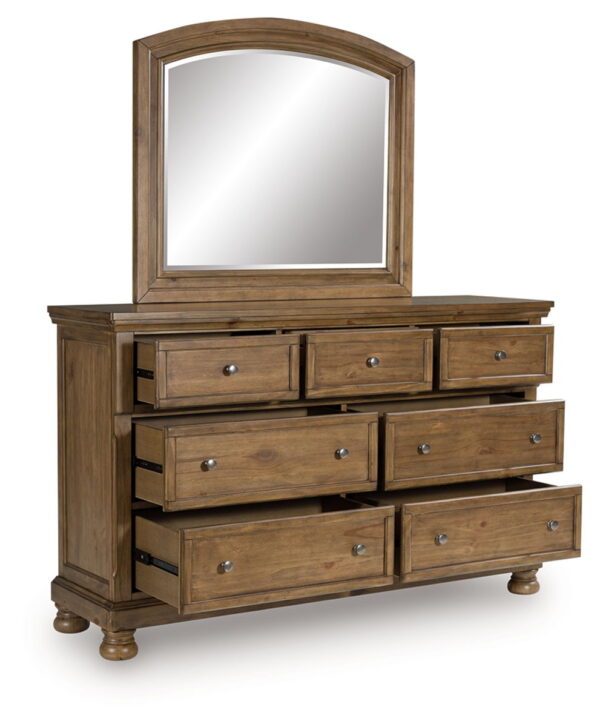 Feddinger - Medium Brown - Dresser And Mirror - Image 3