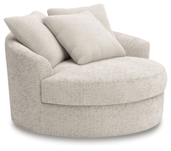 Cuddle Plush - Arctic - Oversized Swivel Accent Chair - Image 3